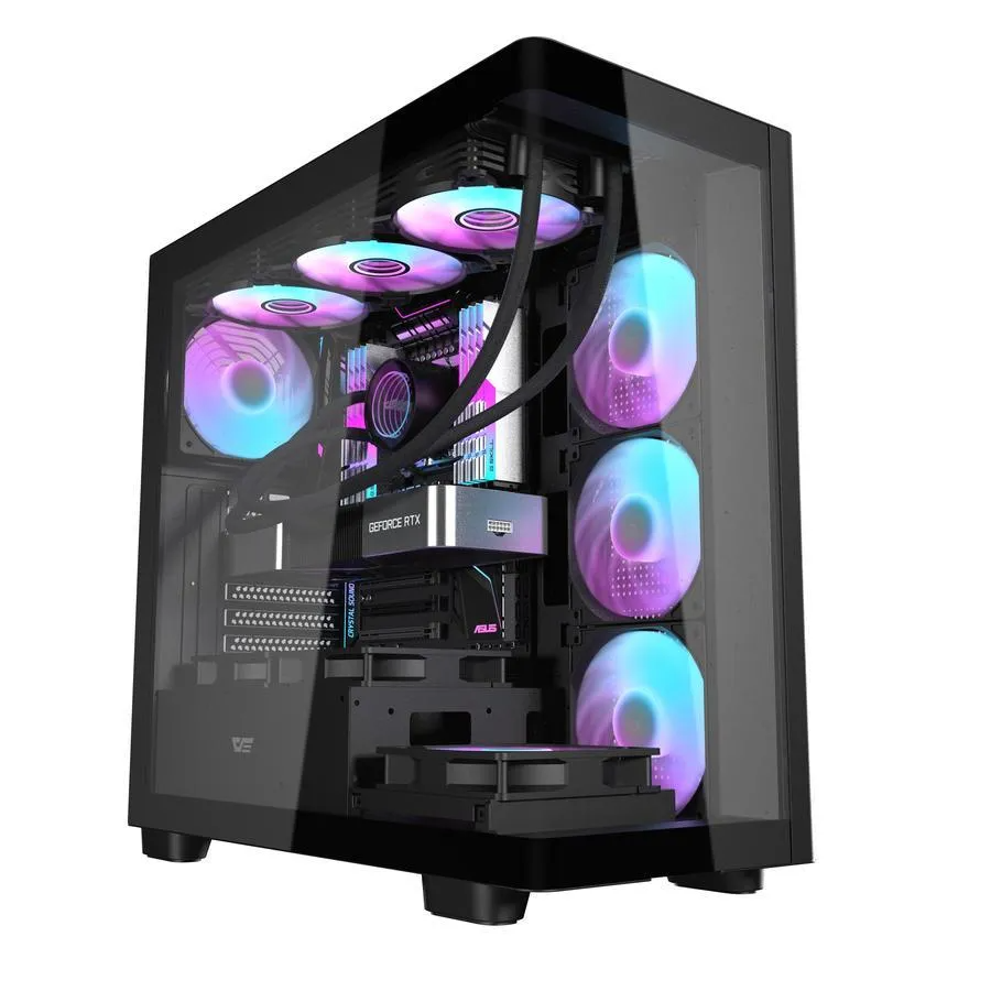 Thùng máy darkFlash DS900G Kính cong - 3 Fan