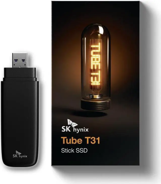  USB SSD SK hynix Tube T31 1TB Stick Type SSD with DRAM | up to 1000MB/s | 10 Gbps | USB-A 3.2 Gen2 | External Solid State Flash Drive Compatible with PS4, PS5, Xbox, Window PC & Mac 