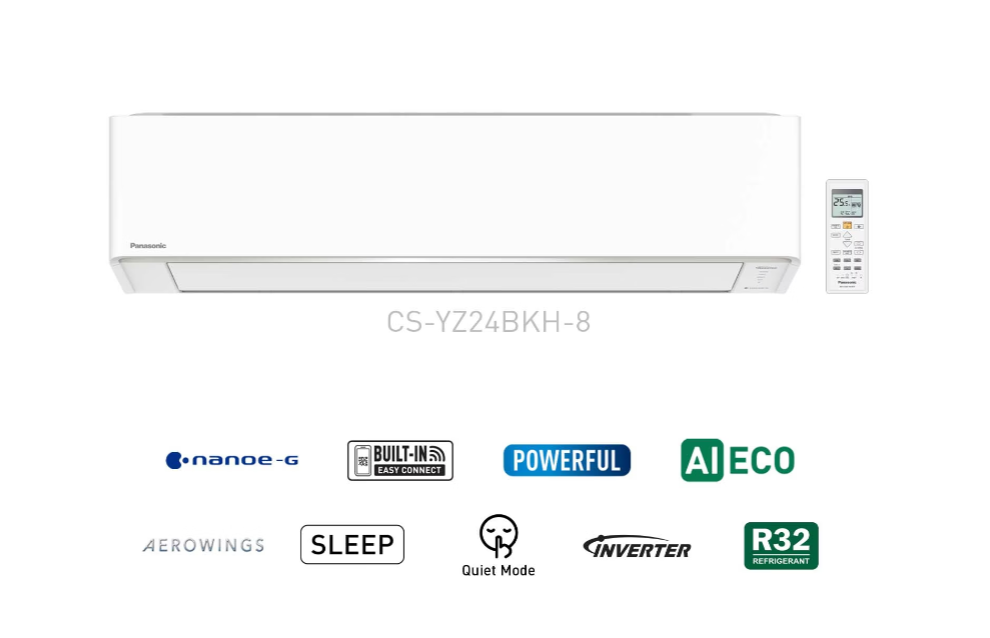 Điều hòa Panasonic inverter 2 chiều CU/CS-YZ24BKH-8 24000BTU
