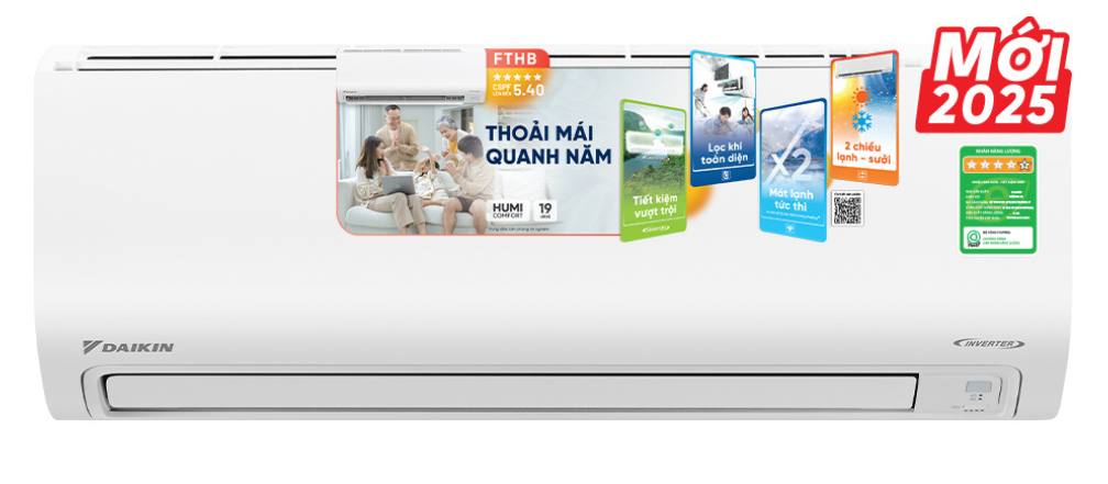 Điều Hòa Inverter 1 chiều với tính năng Sưởi ấm dịu nhẹ FTHB50ZVMV - 2HP