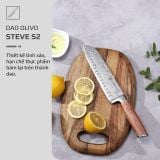 Bộ Dao 4 Món OLIVO STEVE - Vật Liệu Cao Cấp - Chuôi Gỗ Hồng - Thiết Kế Công Thái Học - Lưỡi Dao Sắc Bén