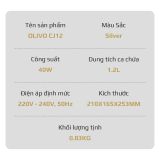 Máy Vắt Cam OLIVO CJ12 - Dung tích lớn 1.2L, Có Hai Đầu Vắt Lớn - Nhỏ, Công Suất 40W, Vắt Kiệt Nước, Sử Dụng Dễ Dàng