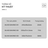 Bộ Dao 3 Món OLIVO DAVINCI - Vật Liệu Cao Cấp - Lưỡi Dao Sắc Bén - Thiết Kế Công Thái Học - Chuôi INOX 430 Siêu Bền