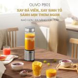 Máy Xay Sinh Tố Cầm Tay OLIVO PB01 – Xay Được Đá Viên, Sạc Pin Sử Dụng Không Cần Dây – Nhỏ Gọn, Cao Cấp, Tiện Lợi, Dung Tích 450ML