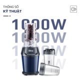 Máy Xay Sinh Tố OLIVO MB1000 - Ba Cốc Xay Linh Hoạt - Xay Đá Bào, Xay Sinh Tố, Smoothie, Đồ Ăn Dặm Cho Bé, Xay Đồ Khô - Công Suất Lớn 1000W