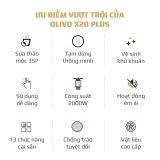 Máy Làm Sữa Hạt OLIVO X20 PLUS Phiên Bản 2023 - Đa Chức Năng - Tạm Dừng Thông Minh - Vệ Sinh Khử Khuẩn Độc Quyền - Chống Trào Tuyệt Đối - Công Suất 2000W