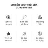 Bộ Dao 3 Món OLIVO DAVINCI - Vật Liệu Cao Cấp - Lưỡi Dao Sắc Bén - Thiết Kế Công Thái Học - Chuôi INOX 430 Siêu Bền