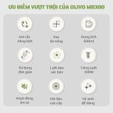 Máy Xay Sinh Tố OLIVO MB300 - 2 Cốc Linh Hoạt - Xay Đá Bào, Sinh Tố, Smoothie - Dung Tích 600ML