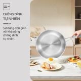 Chảo Inox Chống Dính Tự Nhiên Olivo Steve X - Đáy 4 lớp, Đường Kính 24cm – Nấu Được Trên Mọi Loại Bếp