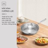 Chảo Inox Chống Dính Tự Nhiên Olivo Steve X - Đáy 4 lớp, Đường Kính 24cm – Nấu Được Trên Mọi Loại Bếp