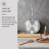 Chảo Inox Chống Dính Tự Nhiên Olivo Steve X - Đáy 4 lớp, Đường Kính 24cm – Nấu Được Trên Mọi Loại Bếp
