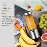 Máy Xay Sinh Tố Cầm Tay OLIVO PB01 – Xay Được Đá Viên, Sạc Pin Sử Dụng Không Cần Dây – Nhỏ Gọn, Cao Cấp, Tiện Lợi, Dung Tích 450ML