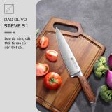Bộ Dao 4 Món OLIVO STEVE - Vật Liệu Cao Cấp - Chuôi Gỗ Hồng - Thiết Kế Công Thái Học - Lưỡi Dao Sắc Bén