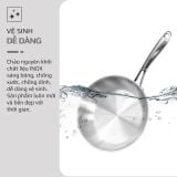 Chảo Inox Chống Dính Tự Nhiên Olivo Steve X - Đáy 4 lớp, Đường Kính 24cm – Nấu Được Trên Mọi Loại Bếp