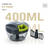 Dụng Cụ Xay Thực Phẩm Đa Năng Mini OLIVO MPC400A – Xay Tỏi Ớt, Xay Thịt, Xay Hạt Nhanh Chóng – Dây Kéo Chắc Chắn – Dung Tích 400ML – Dễ Dàng Vệ Sinh