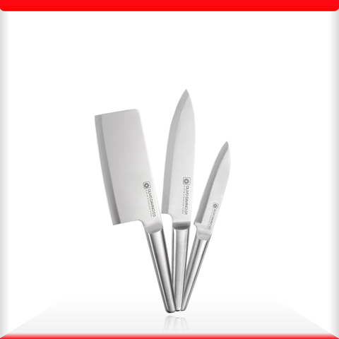 Bộ Dao 3 Món OLIVO DAVINCI - Vật Liệu Cao Cấp - Lưỡi Dao Sắc Bén - Thiết Kế Công Thái Học - Chuôi INOX 430 Siêu Bền