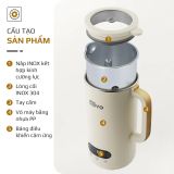 Máy Xay Nấu Đa Năng OLIVO CB1000 - Dung Tích 1L, Nắp INOX Kết Hợp Kính Cường Lực Duy Nhất Trên Thị Trường, Công Suất 880W, 9 Chế Độ, Chống Trào Tuyệt Đối