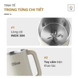 Máy Xay Nấu Đa Năng OLIVO CB1000 - Dung Tích 1L, Nắp INOX Kết Hợp Kính Cường Lực Duy Nhất Trên Thị Trường, Công Suất 880W, 9 Chế Độ, Chống Trào Tuyệt Đối