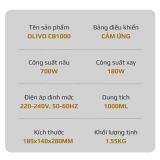 Máy Xay Nấu Đa Năng OLIVO CB1000 - Dung Tích 1L, Nắp INOX Kết Hợp Kính Cường Lực Duy Nhất Trên Thị Trường, Công Suất 880W, 9 Chế Độ, Chống Trào Tuyệt Đối