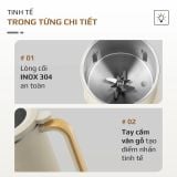 Máy Xay Nấu Đa Năng OLIVO CB1200 - Dung Tích 1.2L - Nắp INOX 304 Kết Hợp Kính Cường Lực - 10 Chế Độ, Khử Khuẩn, Chống Trào Tuyệt Đối