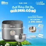 Nồi Cơm Điện OLIVO RC86 Titanium - Lòng Nồi INOX 304 Chống Dính Tự Nhiên, Nấu Cơm Ngon, Thiết Kế Tinh Tế, Sang Trọng