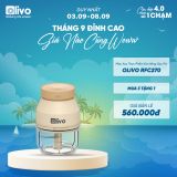 Máy Xay Thực Phẩm Đa Năng Sạc Pin OLIVO RFC270 – Xay Tỏi Ớt, Xay Thịt, Xay Hạt Tiện Lợi – Pin Sạc Bền Bỉ – Dung Tích 270ML – Dễ Dàng Vệ Sinh