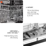 Máy Rửa Bát OLIVO DW18 - 3 Giỏ Linh Hoạt - Tải Trọng 18 Bộ Bát Đĩa - Sấy Turbo EcoDry - Rửa Hydro360 Wash -16 Chương Trình - Khử Khuẩn UV