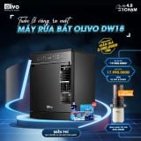 Máy Rửa Bát OLIVO DW18 - 3 Giỏ Linh Hoạt - Tải Trọng 18 Bộ Bát Đĩa - Sấy Turbo EcoDry - Rửa Hydro360 Wash -16 Chương Trình - Khử Khuẩn UV