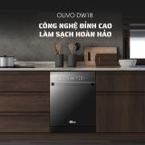 Máy Rửa Bát OLIVO DW18 - 3 Giỏ Linh Hoạt - Tải Trọng 18 Bộ Bát Đĩa - Sấy Turbo EcoDry - Rửa Hydro360 Wash -16 Chương Trình - Khử Khuẩn UV