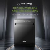 Máy Rửa Bát OLIVO DW18 - 3 Giỏ Linh Hoạt - Tải Trọng 18 Bộ Bát Đĩa - Sấy Turbo EcoDry - Rửa Hydro360 Wash -16 Chương Trình - Khử Khuẩn UV