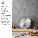 CHẢO INOX OLIVO P2055 – Chống Dính Tự Nhiên, Đường Kính 20cm, Sâu Lòng 5.5cm, Nấu Được Trên Mọi Loại Bếp