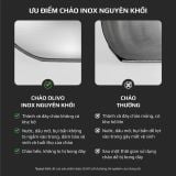 CHẢO INOX OLIVO P2055 – Chống Dính Tự Nhiên, Đường Kính 20cm, Sâu Lòng 5.5cm, Nấu Được Trên Mọi Loại Bếp