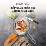 CHẢO INOX OLIVO P2055 – Chống Dính Tự Nhiên, Đường Kính 20cm, Sâu Lòng 5.5cm, Nấu Được Trên Mọi Loại Bếp