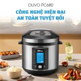 Nồi Áp Suất Điện Đa Năng OLIVO PC680 - Màn Hình OLED Hiện Đại, Lòng Nồi INOX 304, Đa Chức Năng 16 Chế Độ Cài Sẵn, Dung Tích 6L, Công Suất 1500W