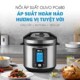 Nồi Áp Suất Điện Đa Năng OLIVO PC680 - Màn Hình OLED Hiện Đại, Lòng Nồi INOX 304, Đa Chức Năng 16 Chế Độ Cài Sẵn, Dung Tích 6L, Công Suất 1500W