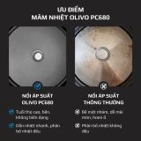 Nồi Áp Suất Điện Đa Năng OLIVO PC680 - Màn Hình OLED Hiện Đại, Lòng Nồi INOX 304, Đa Chức Năng 16 Chế Độ Cài Sẵn, Dung Tích 6L, Công Suất 1500W