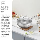 Chảo Inox OLIVO STEVE 2685 – Chống Dính Tự Nhiên, Đáy 3 Lớp, Đường Kính 26cm, Sâu 8.5cm – Nấu Trên Mọi Loại Bếp