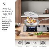 Chảo Inox OLIVO STEVE 2685 – Chống Dính Tự Nhiên, Đáy 3 Lớp, Đường Kính 26cm, Sâu 8.5cm – Nấu Trên Mọi Loại Bếp