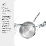 Chảo Inox OLIVO STEVE 2685 – Chống Dính Tự Nhiên, Đáy 3 Lớp, Đường Kính 26cm, Sâu 8.5cm – Nấu Trên Mọi Loại Bếp