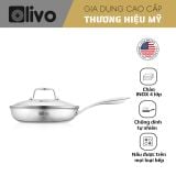 Chảo Inox Chống Dính Tự Nhiên Olivo Steve X - Đáy 4 lớp, Đường Kính 24cm – Nấu Được Trên Mọi Loại Bếp