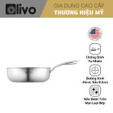 Chảo Inox OLIVO STEVE 2685 – Chống Dính Tự Nhiên, Đáy 3 Lớp, Đường Kính 26cm, Sâu 8.5cm – Nấu Trên Mọi Loại Bếp