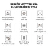 NỒI CHIÊN HẤP ĐA NĂNG OLIVO STEAMFRY XTRA - NÂNG CẤP BẢNG ĐIỀU KHIỂN OLED HIỆN ĐẠI