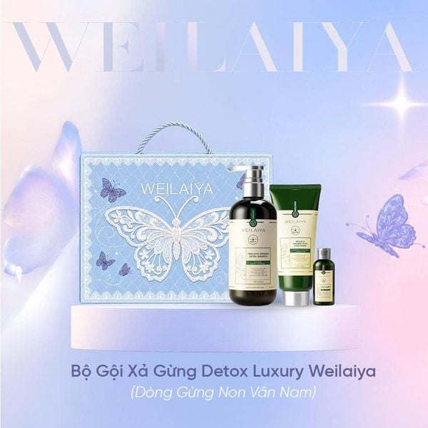  Hộp quà tặng cao cấp Weilaiya: “The Butterfly of Dreams” - Bộ gội xả Gừng Detox Luxury Weilaiya 