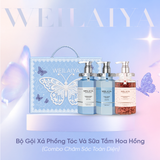  Hộp quà tặng cao cấp Weilaiya: “The Butterfly of Dreams” - Bộ gội xả phồng tóc và Sữa tắm Hoa Hồng Weilaiya 