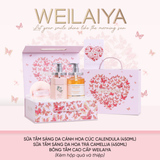  Hộp quà Vũ khúc cánh bướm 1 sữa tắm hoa cúc + sữa tắm hoa trà + Bông tắm 