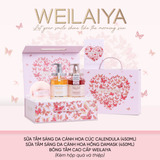  Hộp quà Vũ khúc cánh bướm 1 sữa tắm hoa cúc + sữa tắm hoa hồng + Bông tắm 