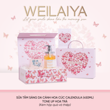  Hộp quà Vũ Khúc Cánh Bướm Sữa tắm sáng da hoa cúc + Tone up hoa trà 