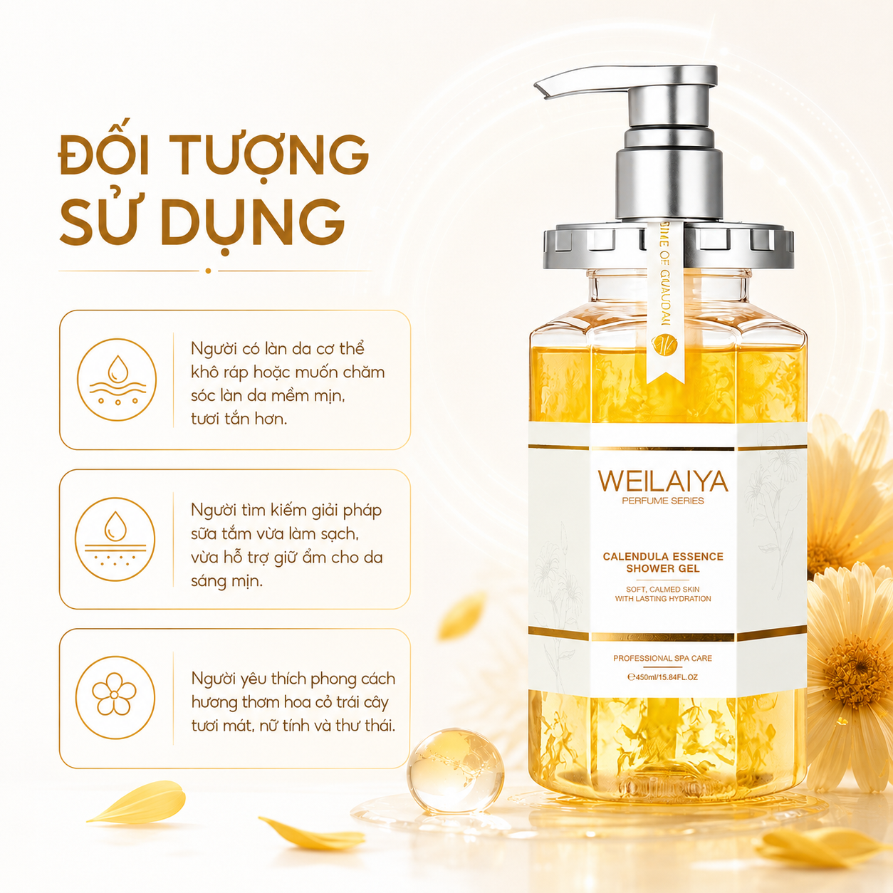  Sữa Tắm Weilaiya Calendula Essence Shower Gel 450ml 