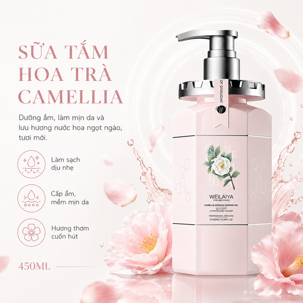  Sữa Tắm Weilaiya Camellia Essence Shower Gel 450ml 