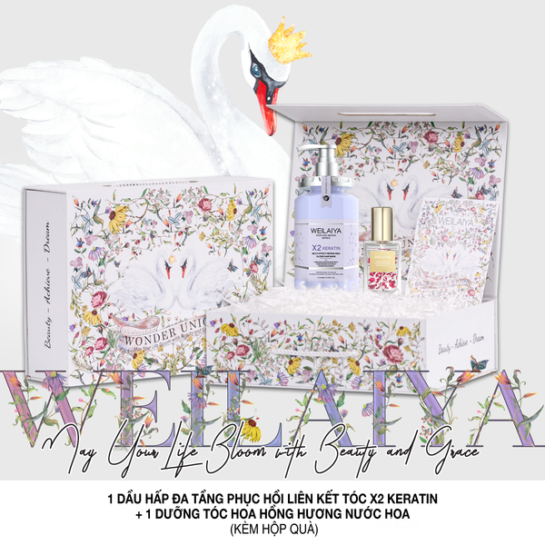 Hộp quà thiên nga 1 dầu hấp 1 dầu dưỡng